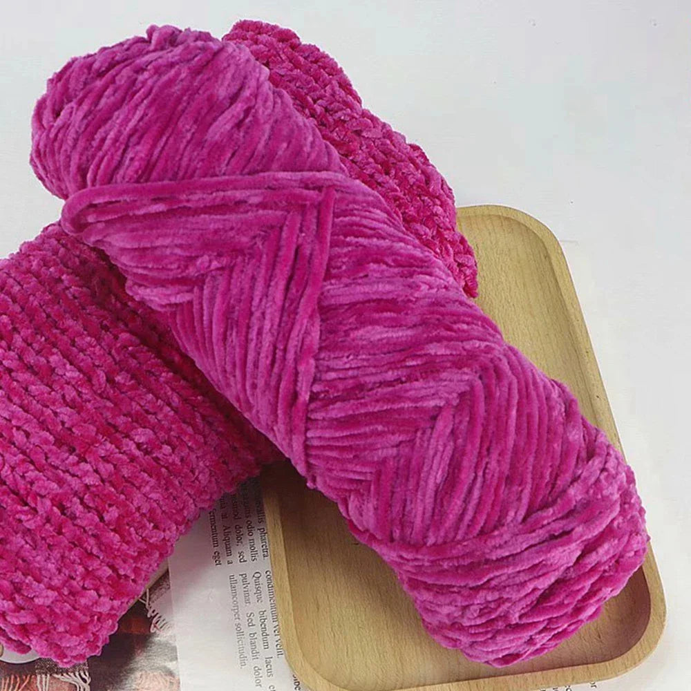 Chenille Soft Velvet Yarn Knitting Crochet Wool Craft Fiber