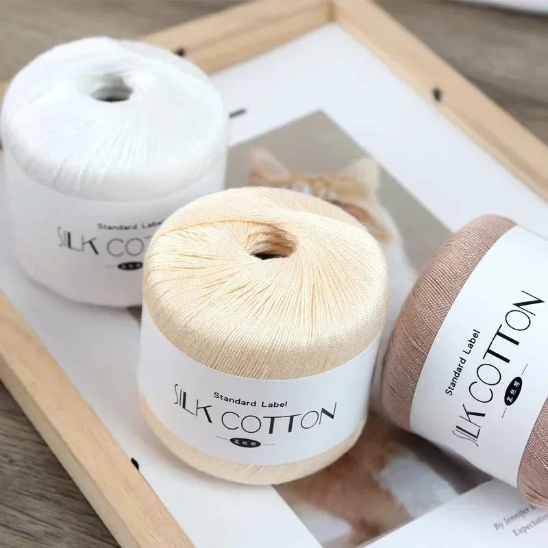 Silk Lace Cotton Yarn Soft Baby Knitting Crochet Thread