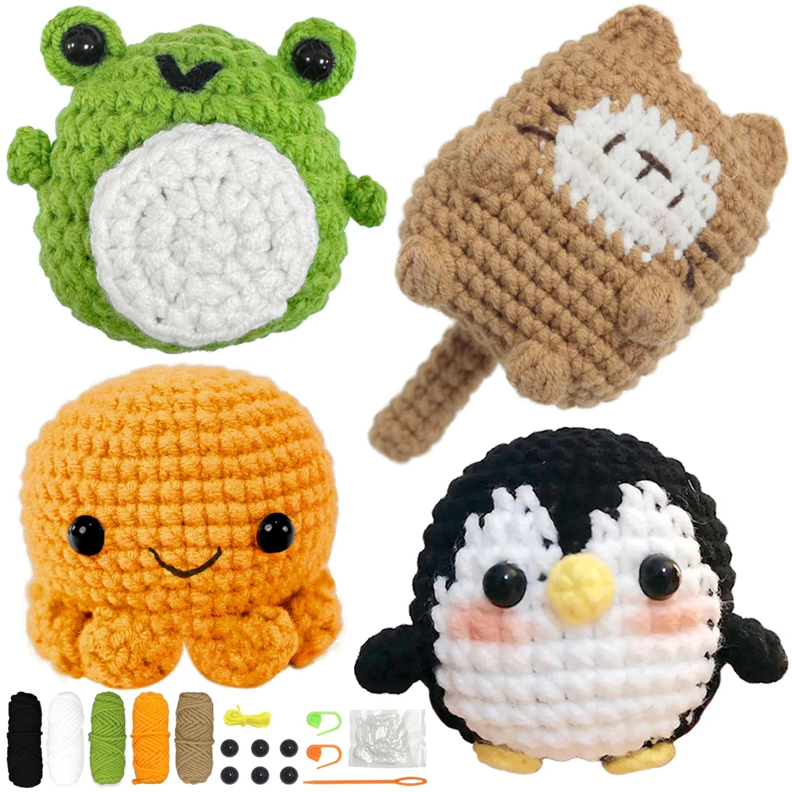 Animal Crochet Kit Beginners DIY Starter Set Step By Step