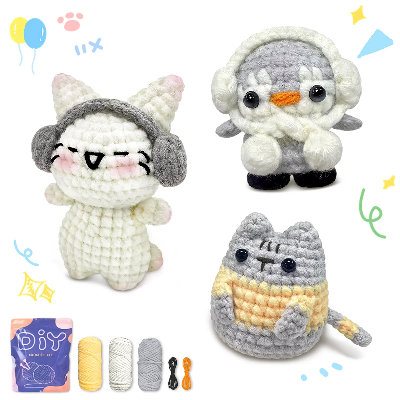 Animal Crochet Kit Beginners DIY Starter Set Step By Step