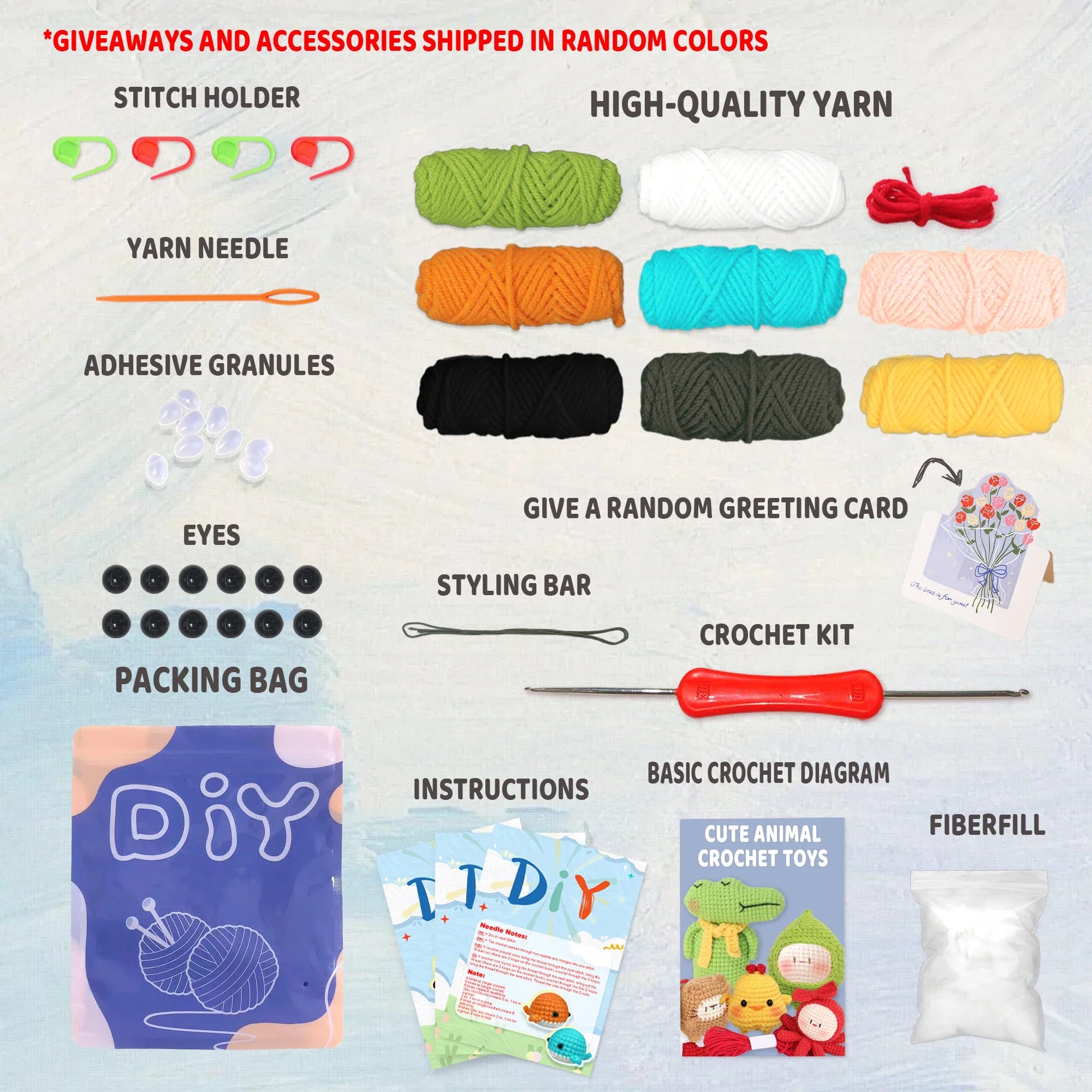 Animal Crochet Kit Beginners DIY Starter Set Step By Step