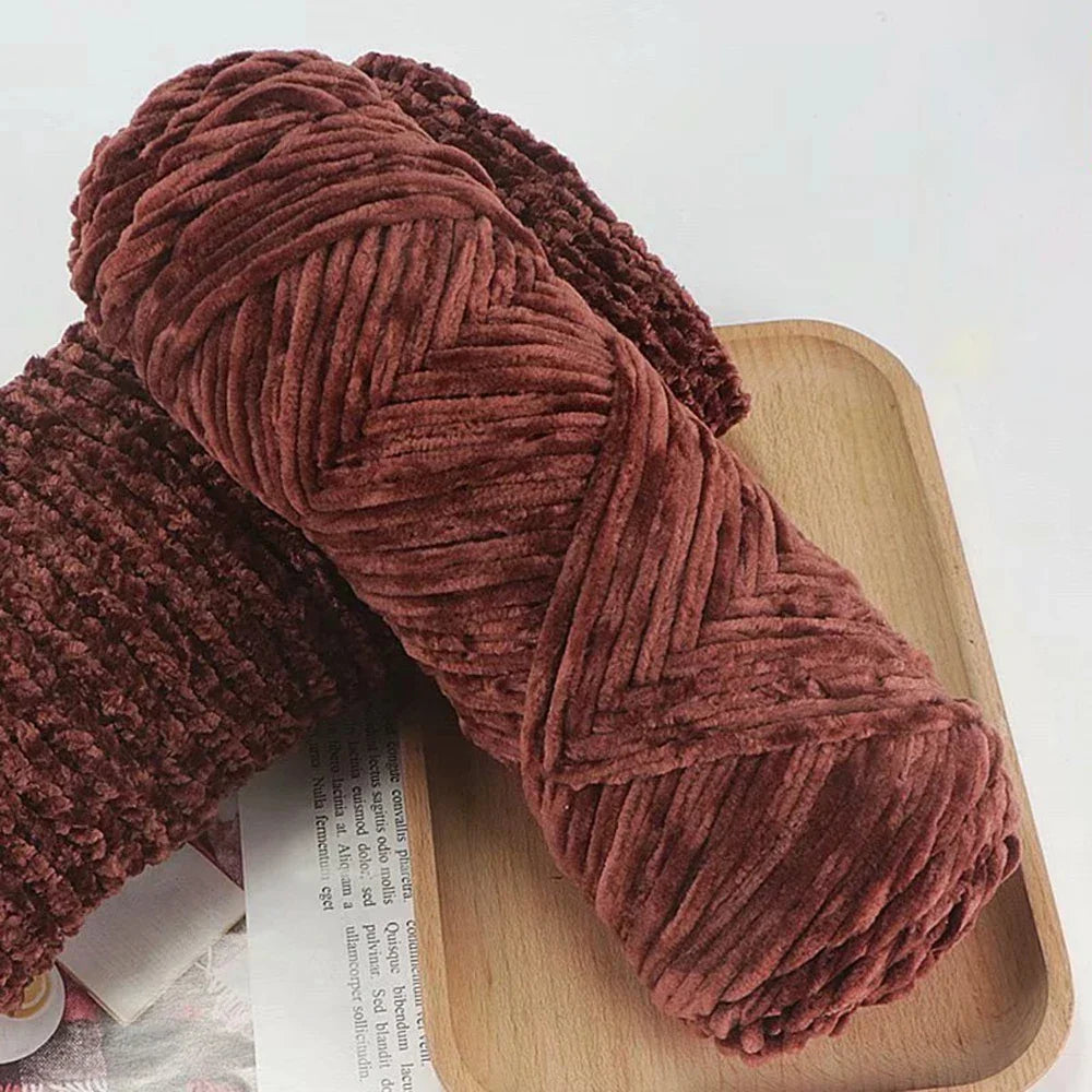 Chenille Soft Velvet Yarn Knitting Crochet Wool Craft Fiber