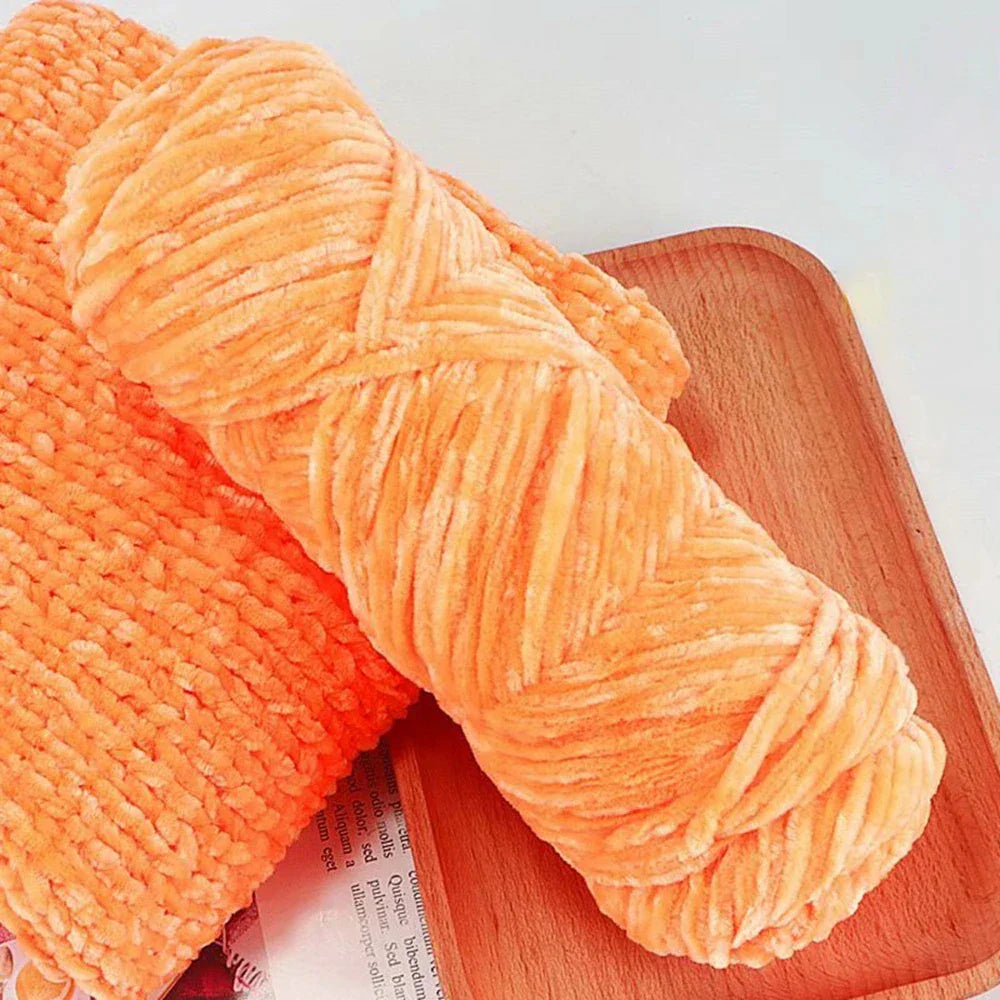 Chenille Soft Velvet Yarn Knitting Crochet Wool Craft Fiber
