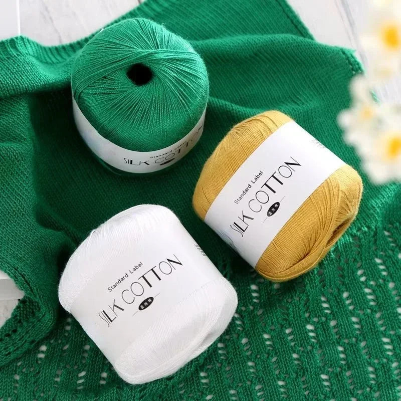 Silk Lace Cotton Yarn Soft Baby Knitting Crochet Thread