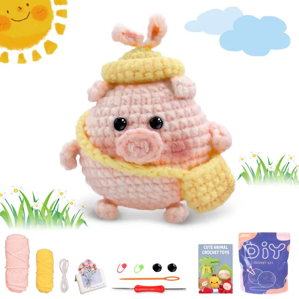 Animal Crochet Kit Beginners DIY Starter Set Step By Step