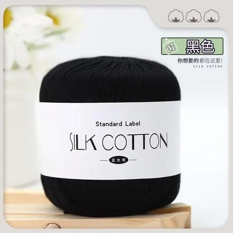 Silk Lace Cotton Yarn Soft Baby Knitting Crochet Thread