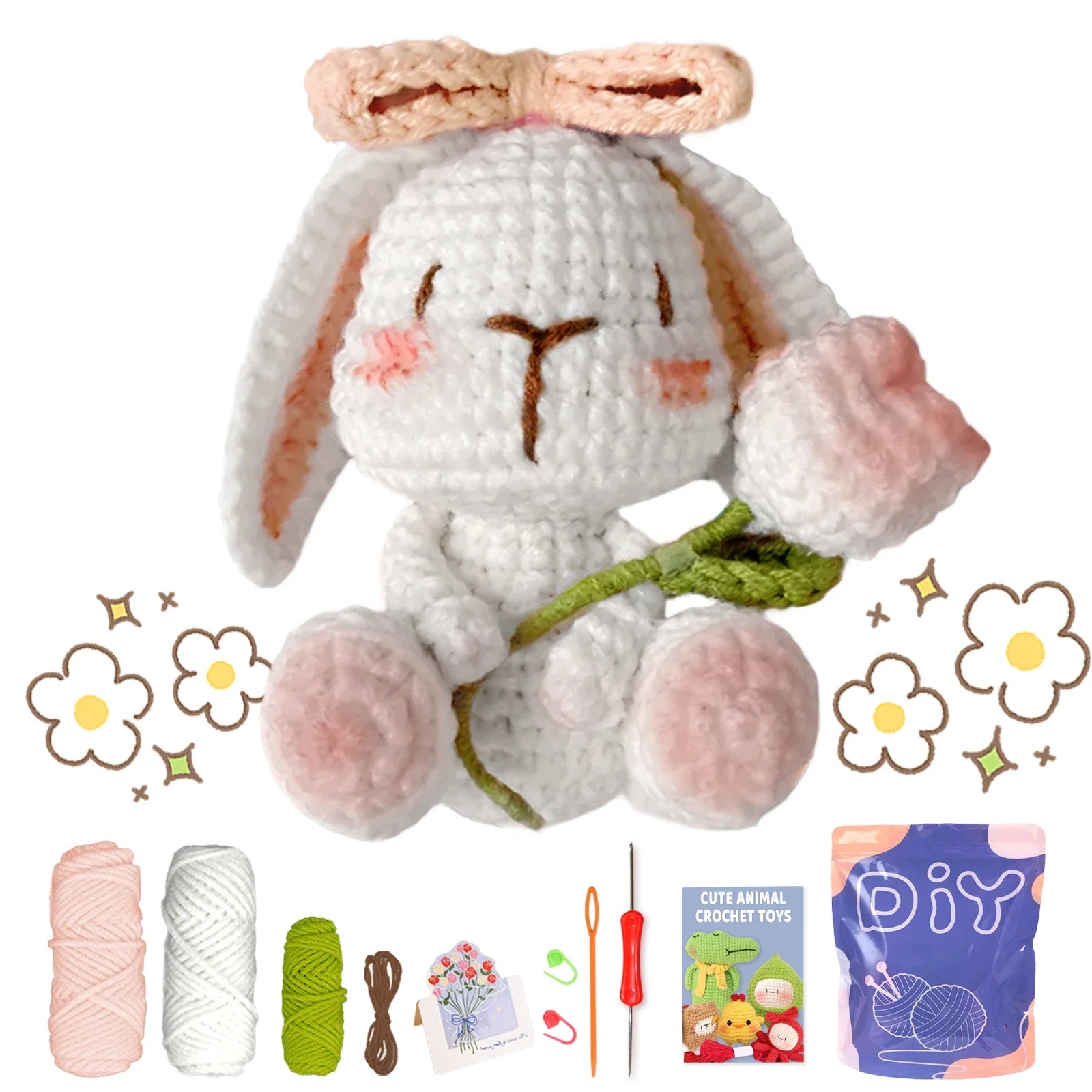 Animal Crochet Kit Beginners DIY Starter Set Step By Step