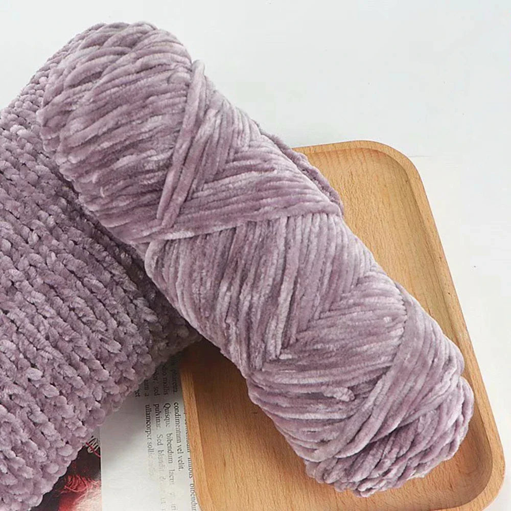 Chenille Soft Velvet Yarn Knitting Crochet Wool Craft Fiber