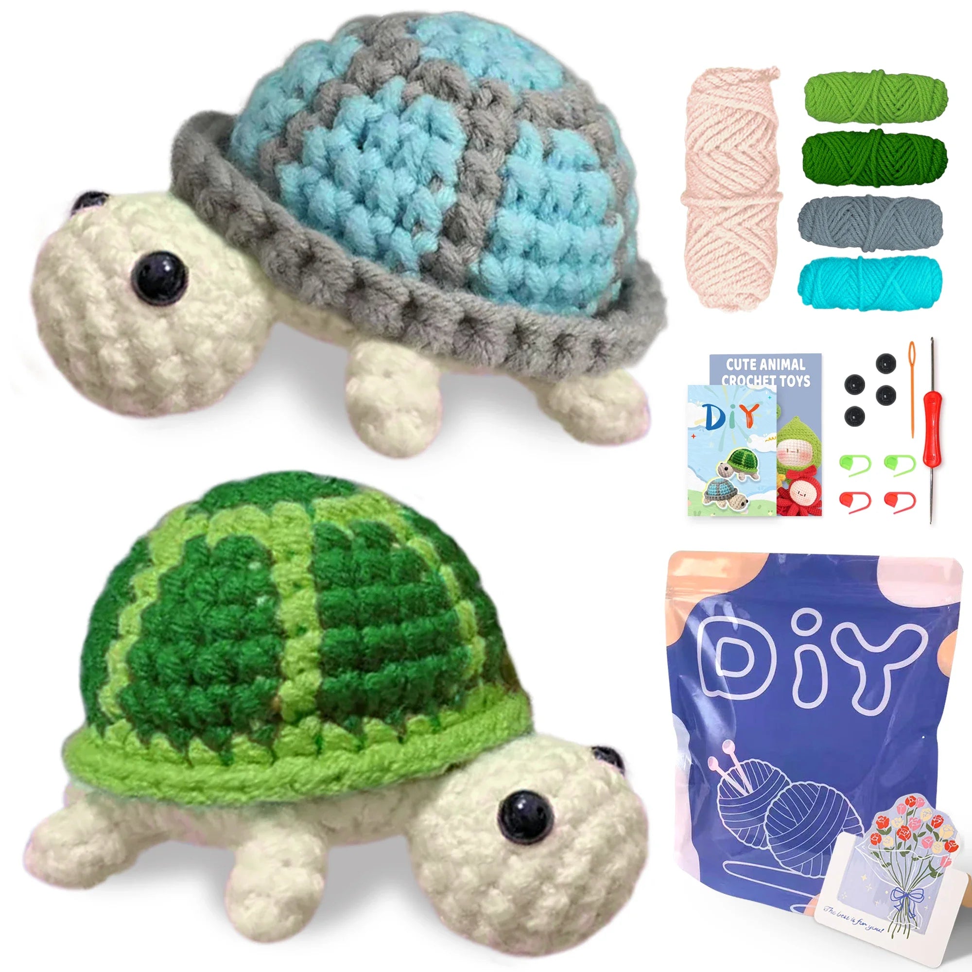 Animal Crochet Kit Beginners DIY Starter Set Step By Step