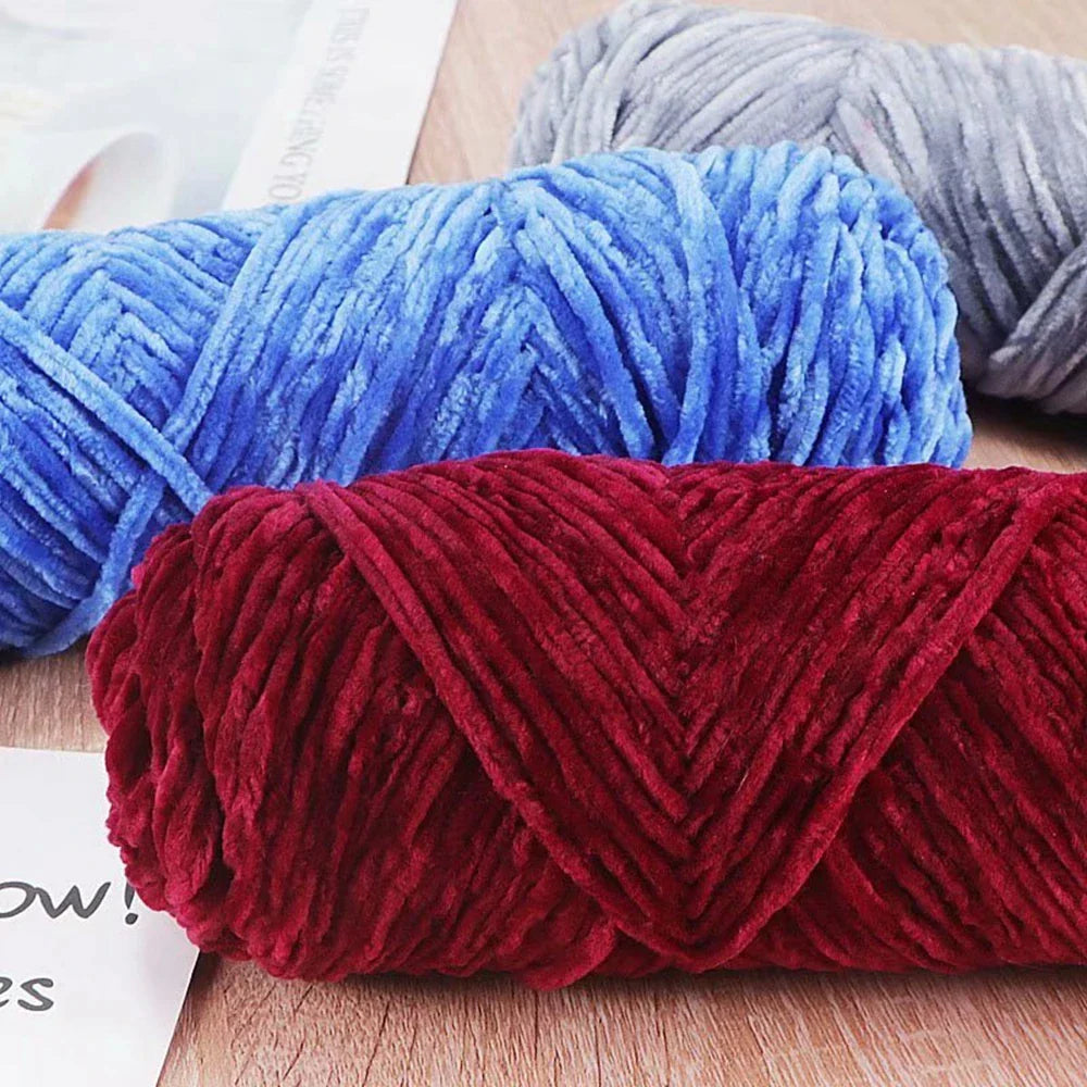 Chenille Soft Velvet Yarn Knitting Crochet Wool Craft Fiber