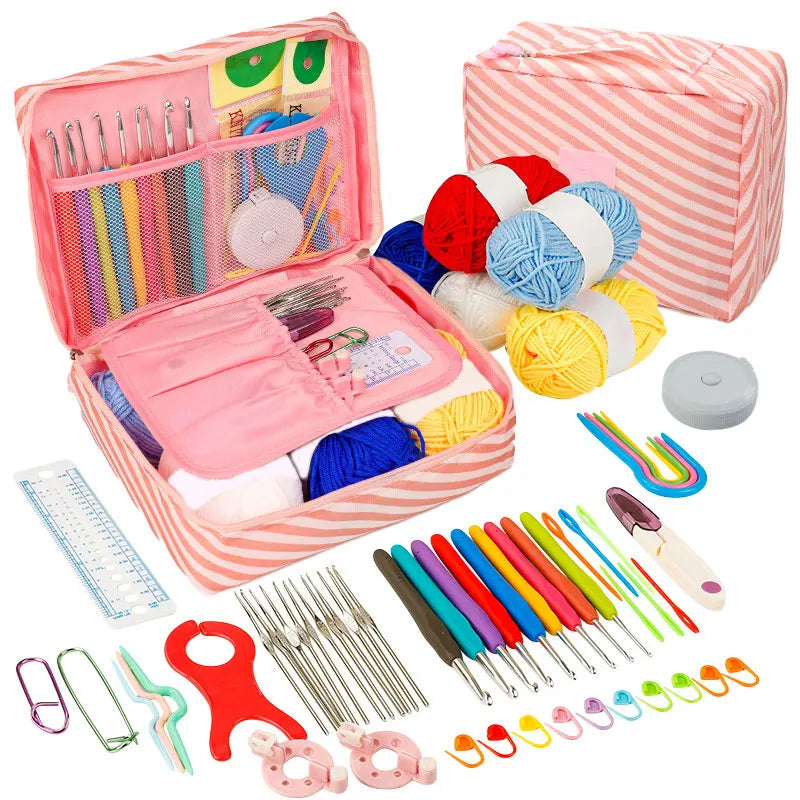 Crochet Kit Beginners Portable Hook Set Yarn Knitting Supplies
