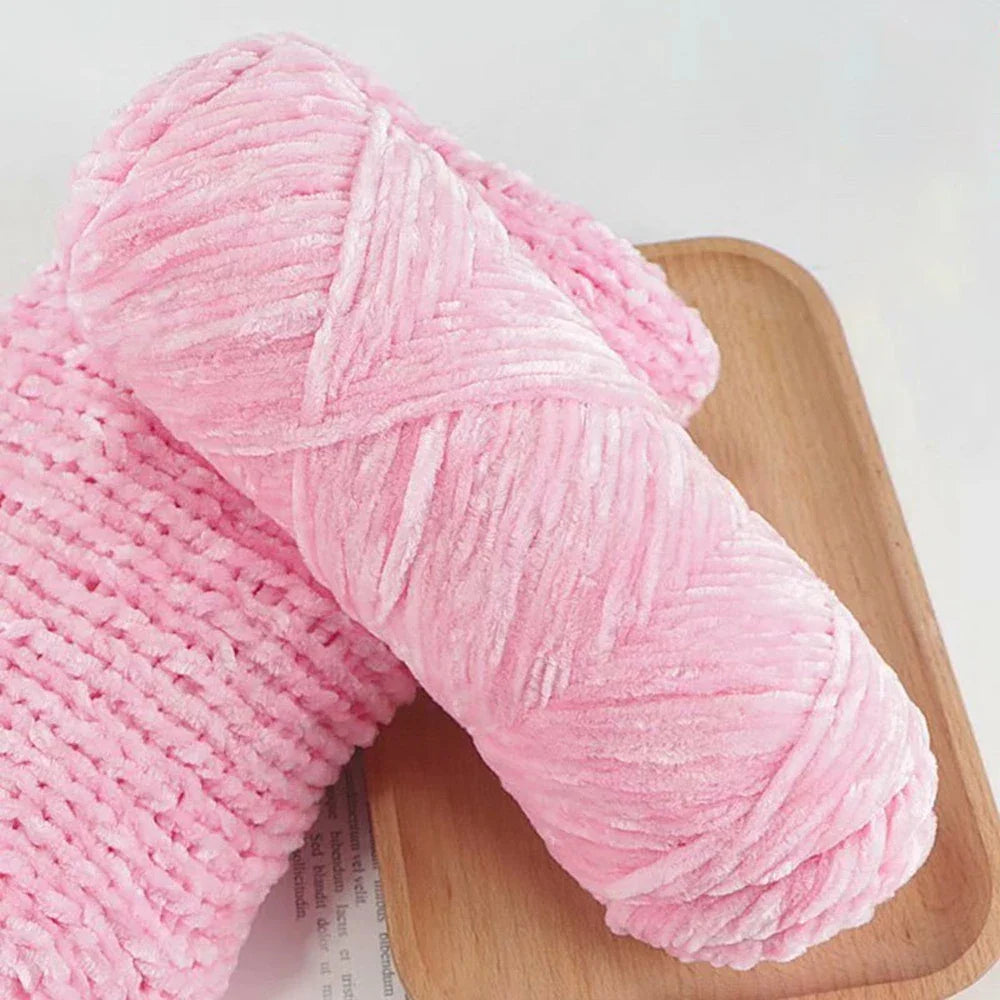 Chenille Soft Velvet Yarn Knitting Crochet Wool Craft Fiber