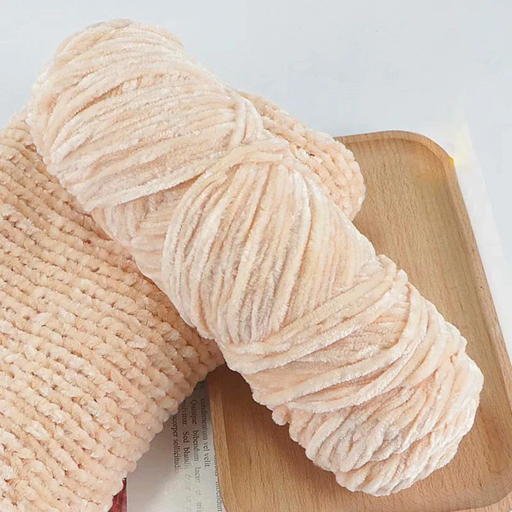 Chenille Soft Velvet Yarn Knitting Crochet Wool Craft Fiber