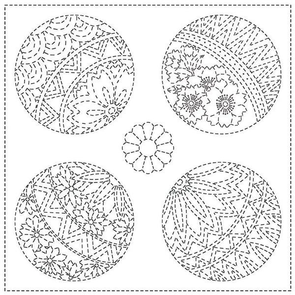 Sashiko Cloth Momiji - White