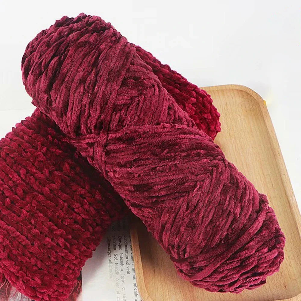 Chenille Soft Velvet Yarn Knitting Crochet Wool Craft Fiber
