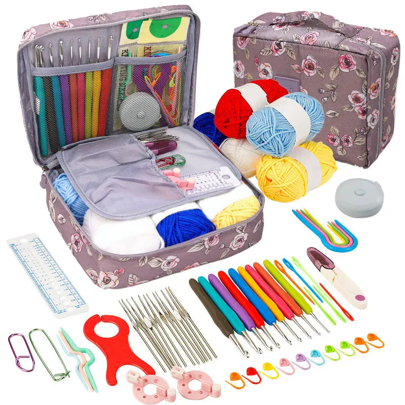 Crochet Kit Beginners Portable Hook Set Yarn Knitting Supplies