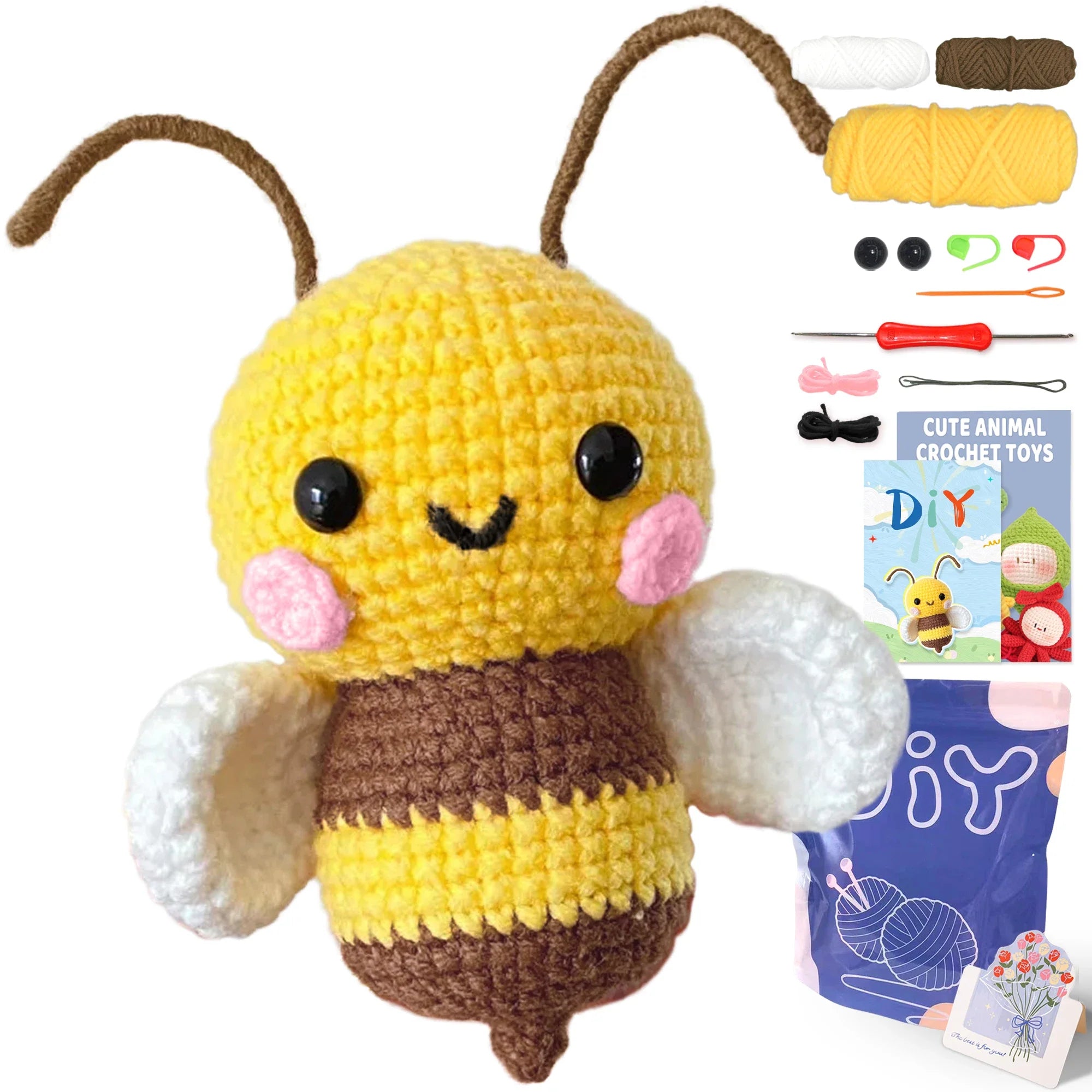Animal Crochet Kit Beginners DIY Starter Set Step By Step