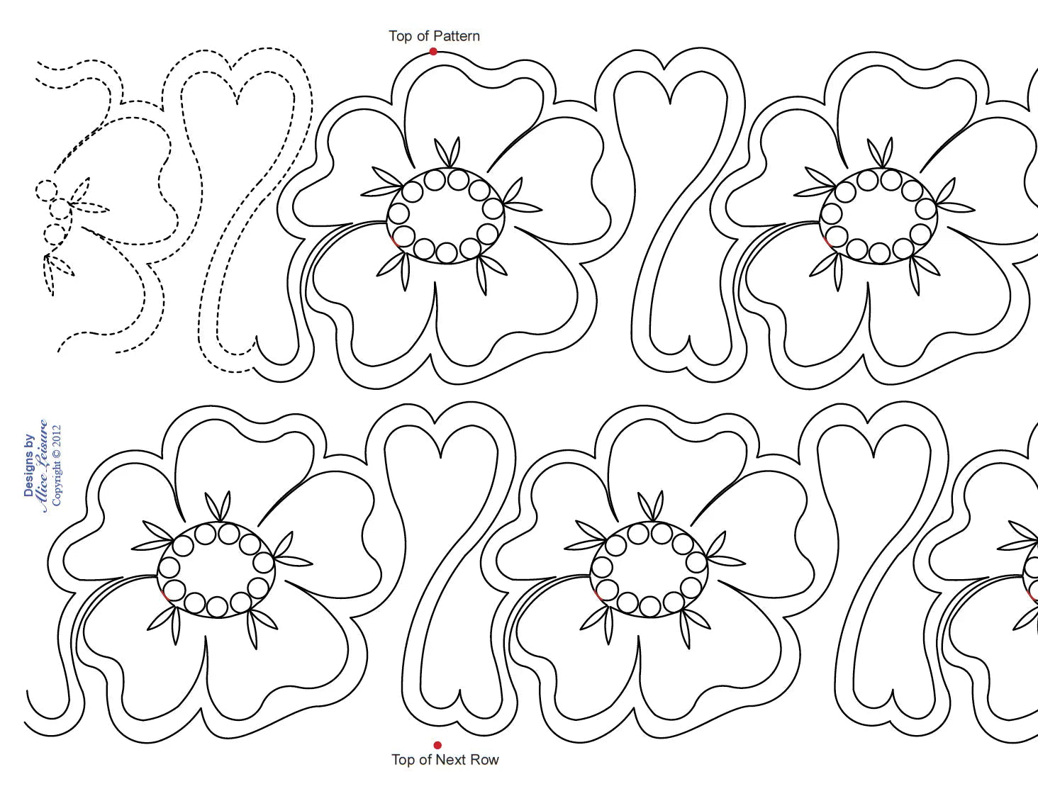 1400 Flowers and Hearts Pantograph