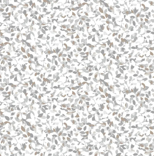 White Dappled Leaf Cotton Wideback Fabric per yard