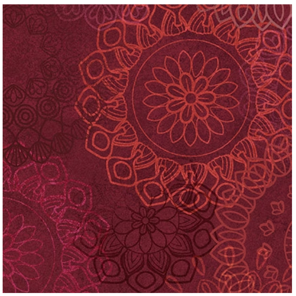 Maroon and Red Operetta Lace Flowers Cotton 108" Wideback Fabric per yard