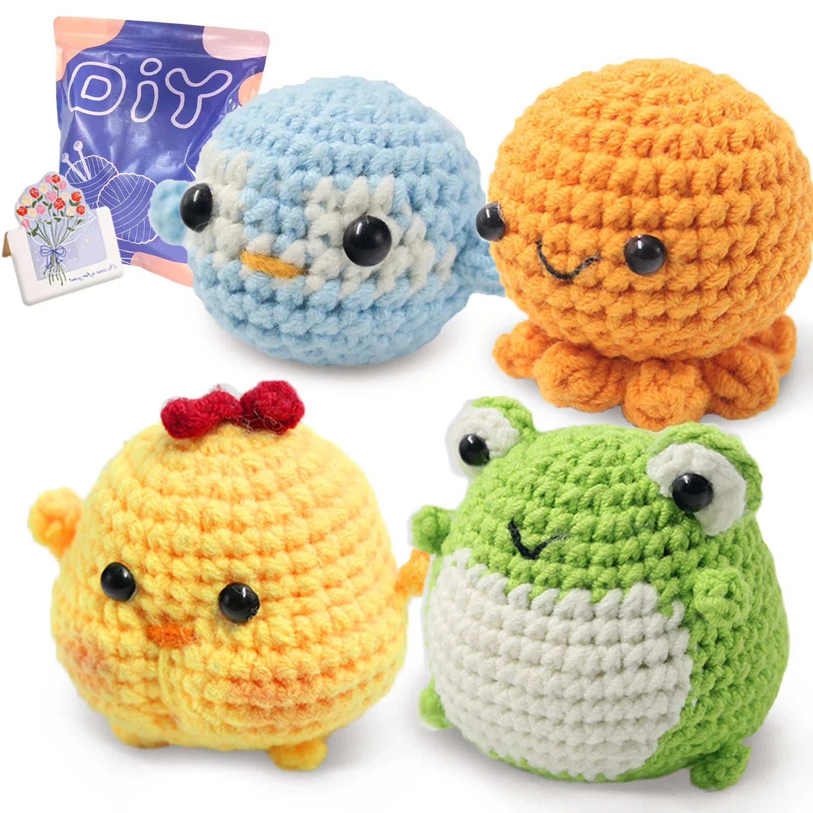 Animal Crochet Kit Beginners DIY Starter Set Step By Step