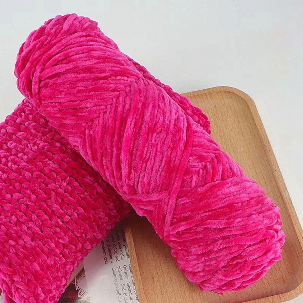 Chenille Soft Velvet Yarn Knitting Crochet Wool Craft Fiber