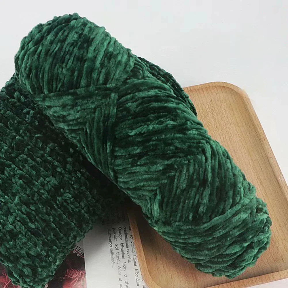 Chenille Soft Velvet Yarn Knitting Crochet Wool Craft Fiber