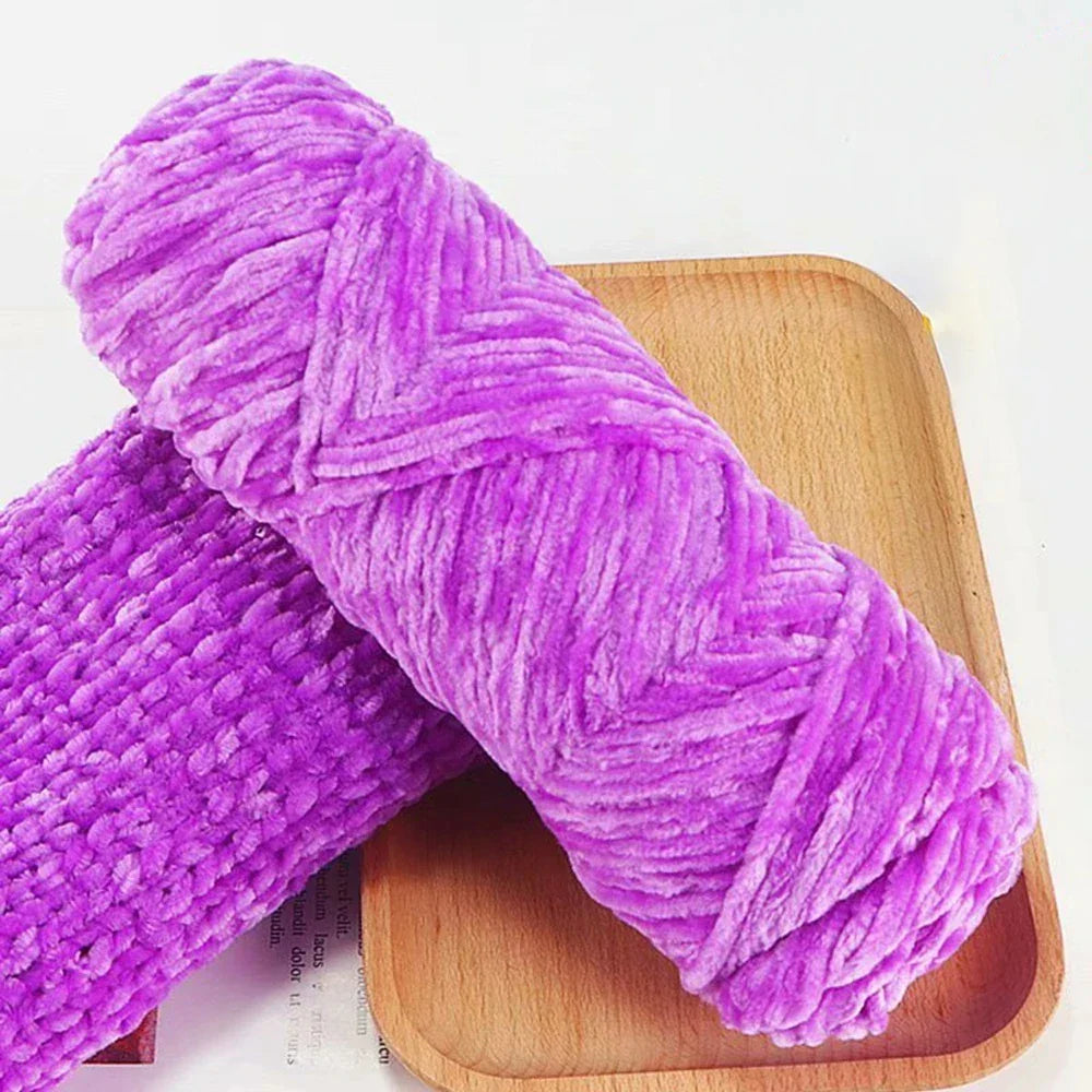 Chenille Soft Velvet Yarn Knitting Crochet Wool Craft Fiber