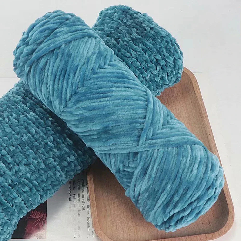 Chenille Soft Velvet Yarn Knitting Crochet Wool Craft Fiber