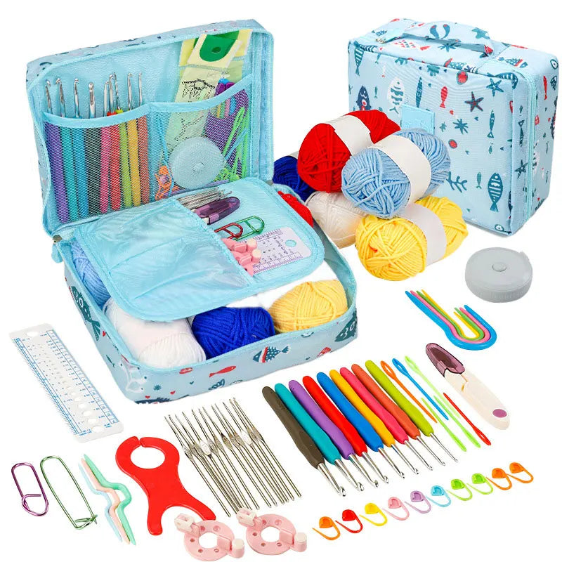 Crochet Kit Beginners Portable Hook Set Yarn Knitting Supplies