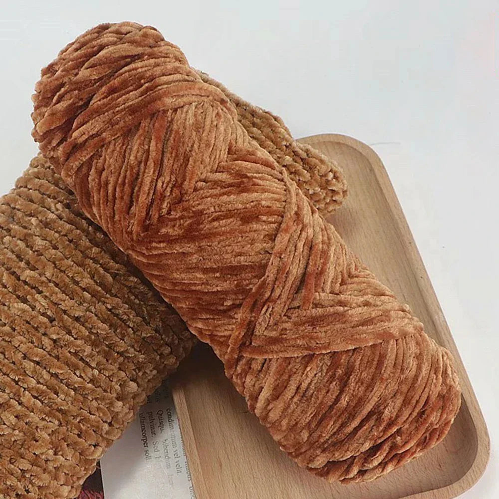 Chenille Soft Velvet Yarn Knitting Crochet Wool Craft Fiber