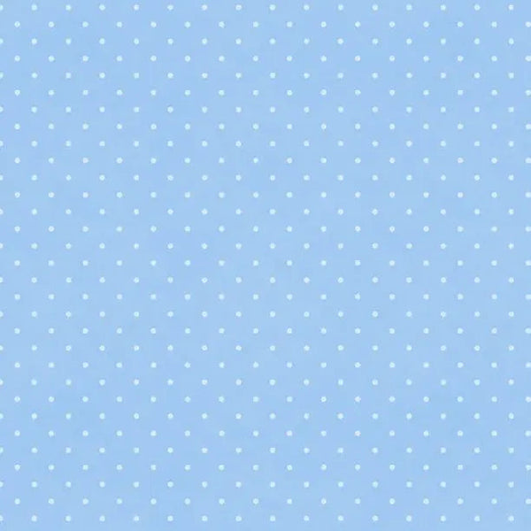 Sweet Cherry - Dot Blue Cotton 44"/45" Fabric Per Yard