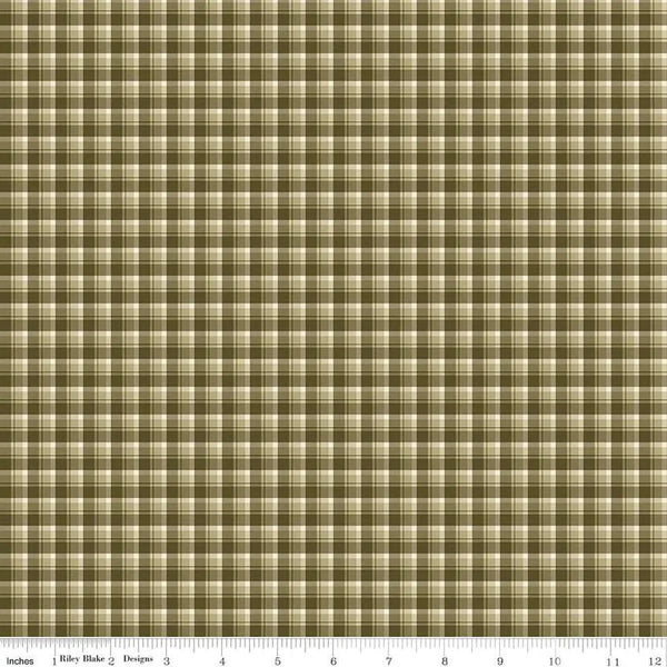 The Awe of Autumn Plaid Green 43"/44" Fabric Per Yard