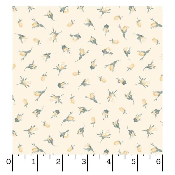 Yellow Buds La Fleur Flannel Cotton 42"/43" Fabric Per Yard