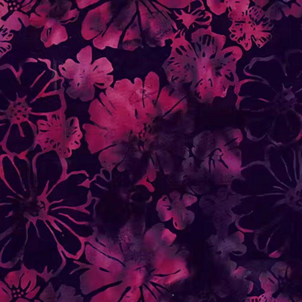 Huckleberry Bali Batik Bold Floral Cotton 44"/45" Fabric Per Yard