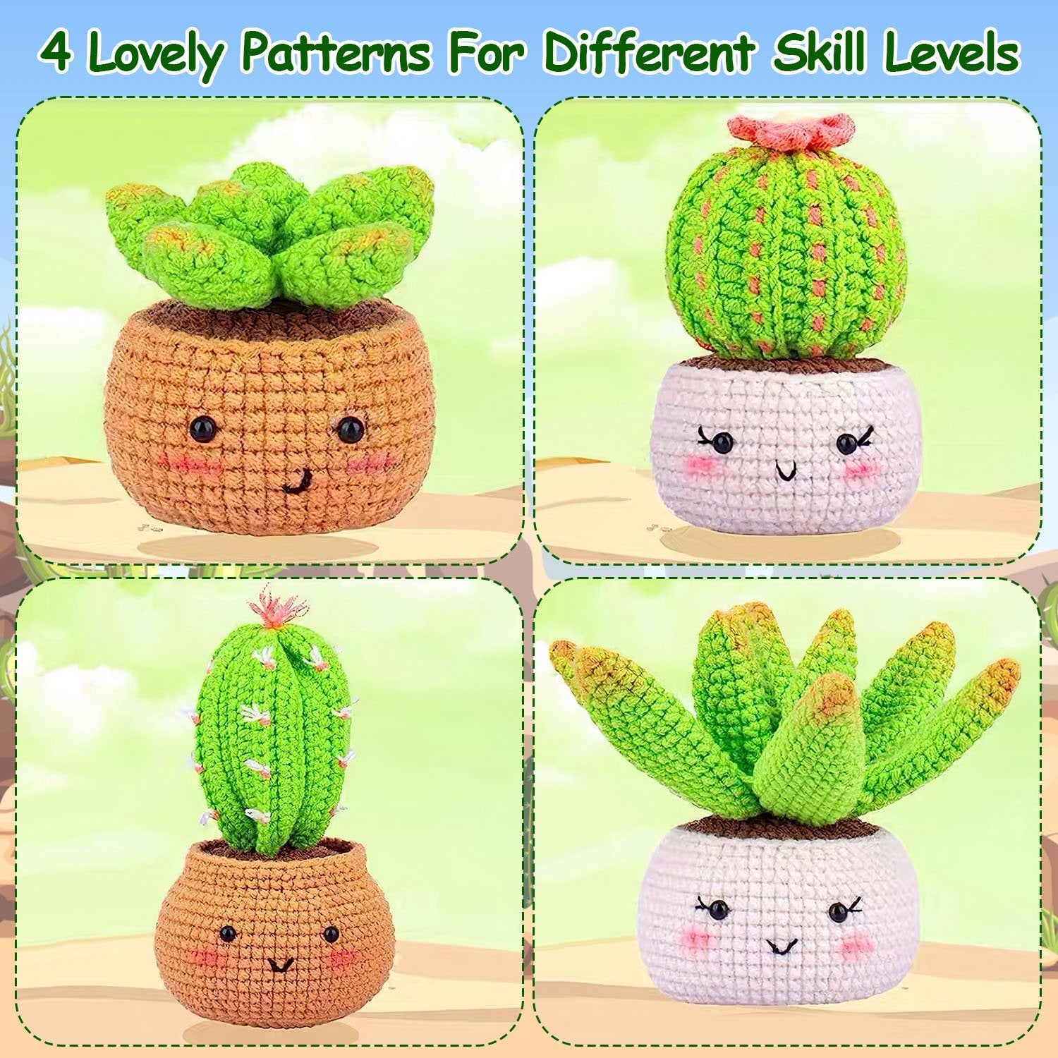 Succulents Crochet Kit