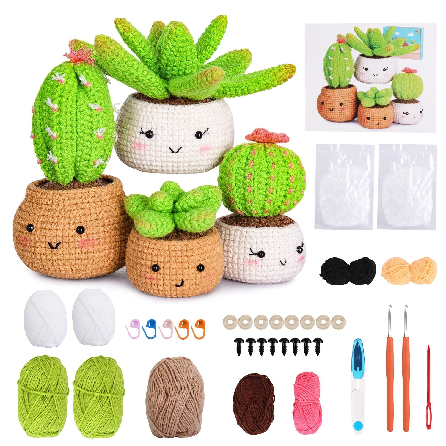 Succulents Crochet Kit