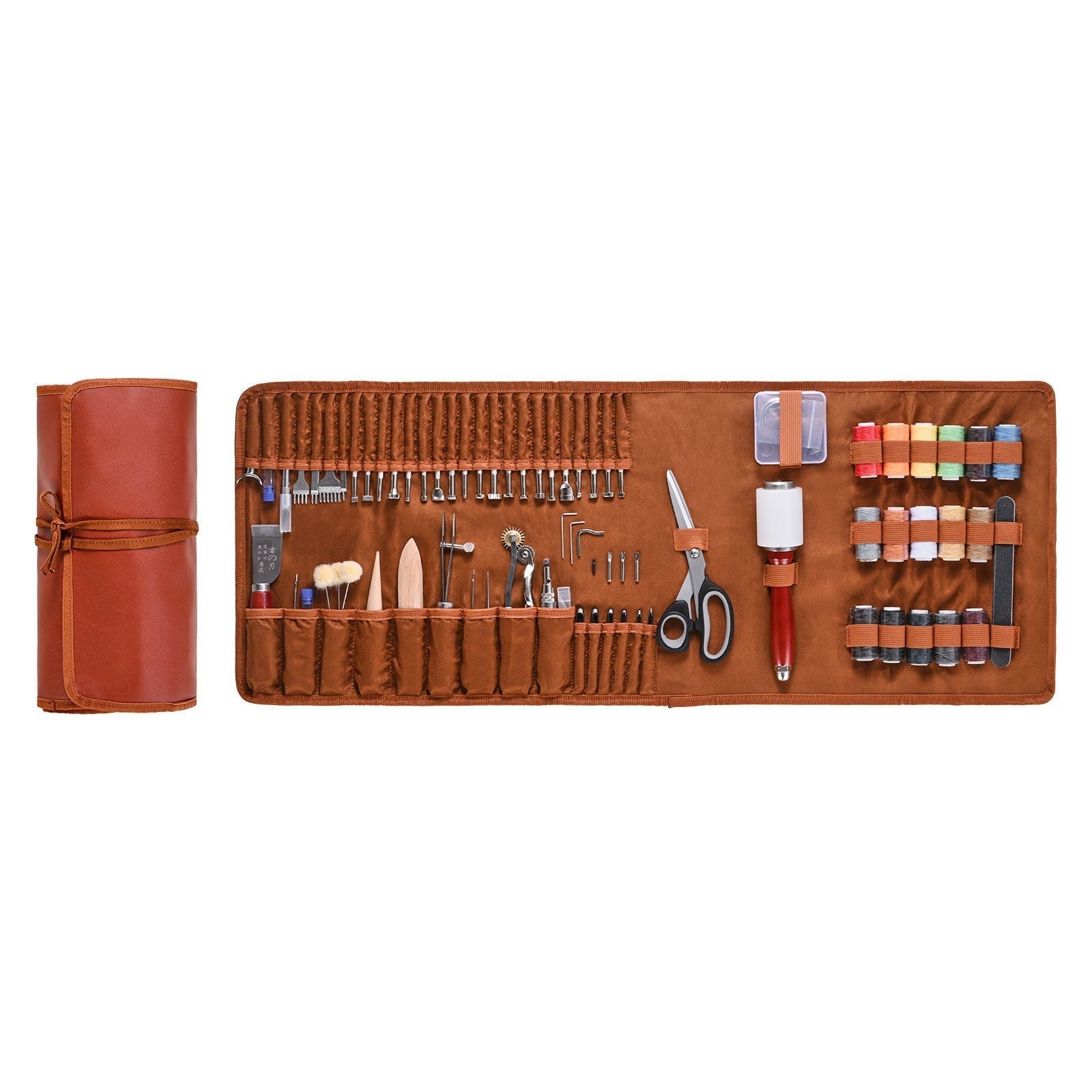 Leather Working Tools Kit 92 PCS Punching Stamping Sewing Set