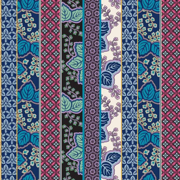 Multi Kamakura Stripe Cotton 43"/44" Fabric Per Yard