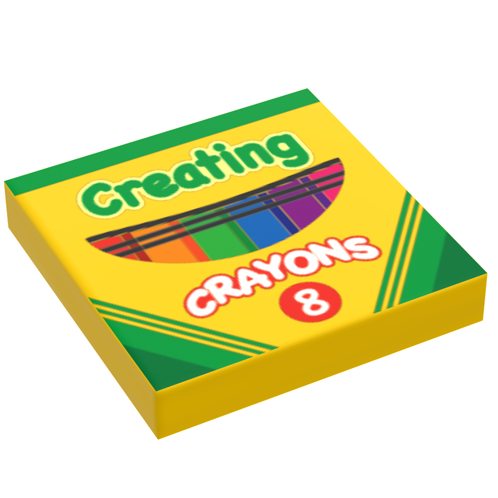 Crayons Box Tile Custom Printed Minifig Scale Collectible