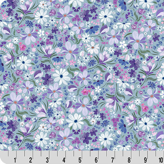 Purple Whispering Blooms Charmed Quilting Cuddle Fabric Per Yard