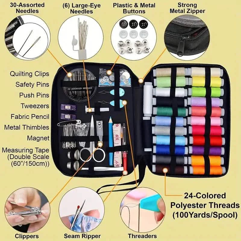 Sewing Kit 100 Supplies with 24 Color Threads Accessories