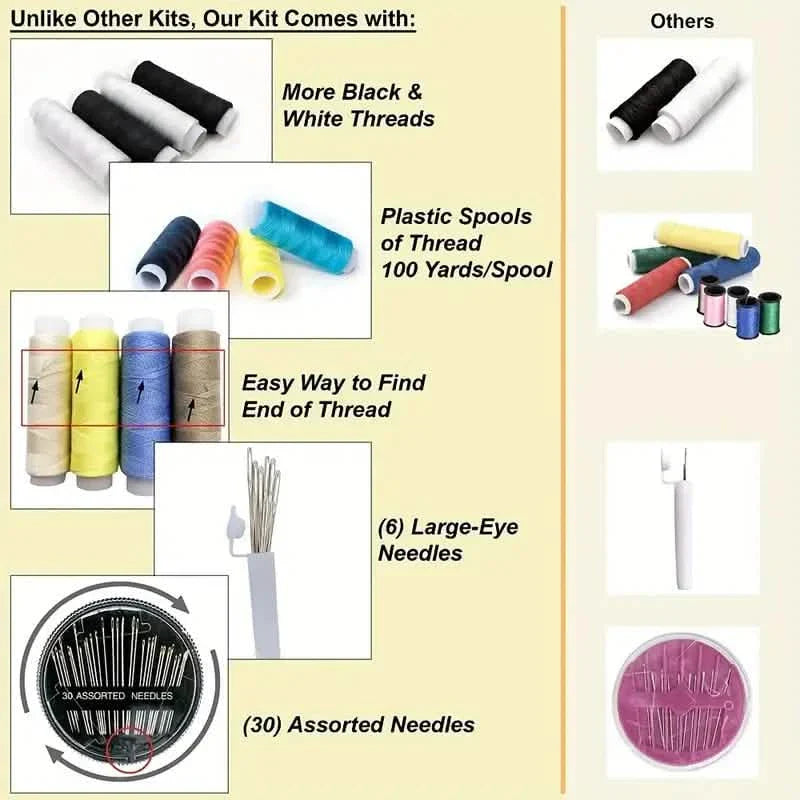 Sewing Kit 100 Supplies with 24 Color Threads Accessories